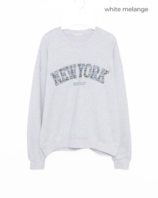 New York check sweatshirt