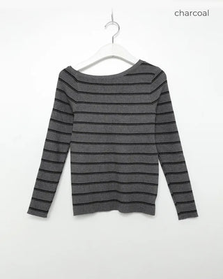 Asymmetrical striped knit
