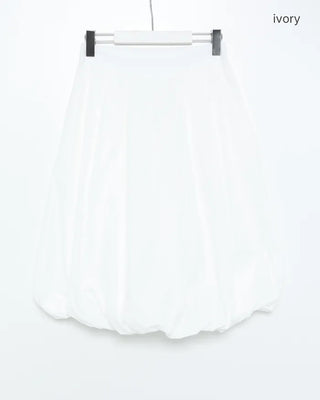 Midi balloon skirt with elastic waistband at the back