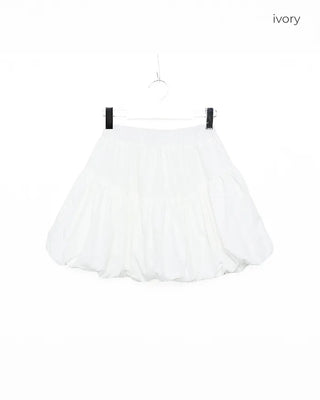 Elastic waist pumpkin mini skirt