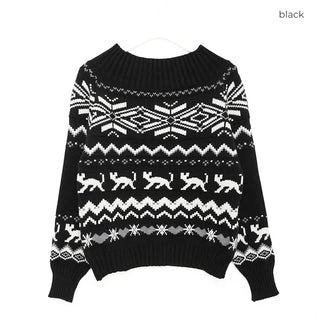 Snowflake Off-Shoulder Knit