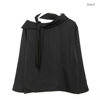 Bow tie silky blouse