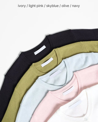 Simple round neck cardigan