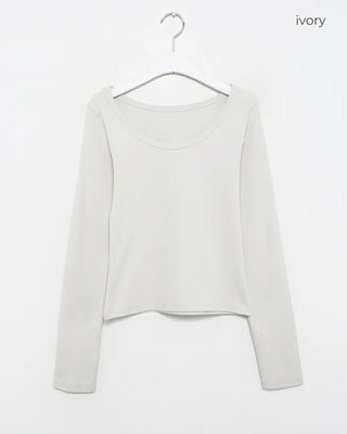 2-Way Neck Slim Long T-Shirt