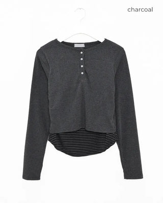 Striped layered T-shirt
