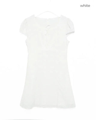 Ribbon puff mini dress