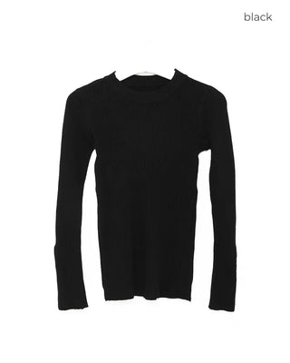 Gold button cuff slim knit