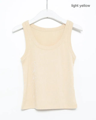 U-neck cropped ribbed tank top