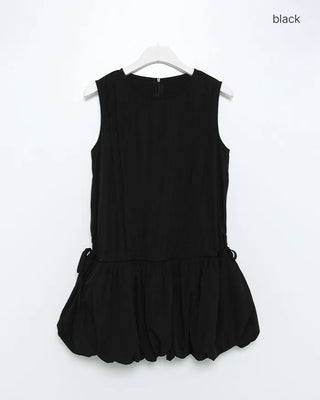 Balloon skirt string mini dress