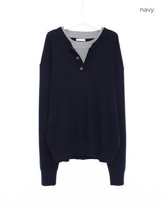 Button-up Layered Knit