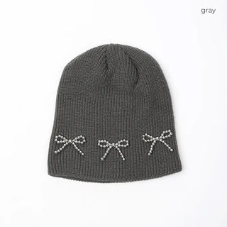 Pearl Ribbon Beanie