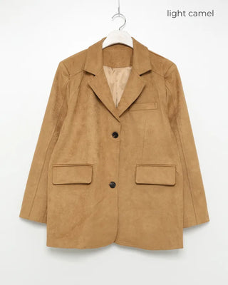 Suede oversized jacket