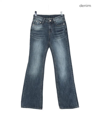 Point Wash Flare Denim Pants