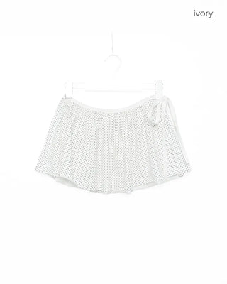 Pindot Flared Layered Skirt