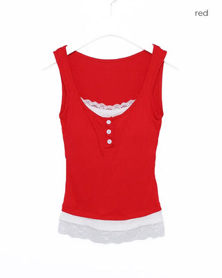 Lace-layered sleeveless