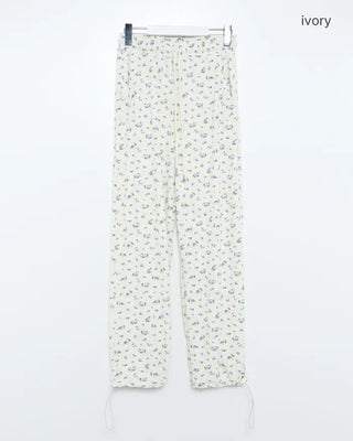 2-way hem flower waffle easy pants