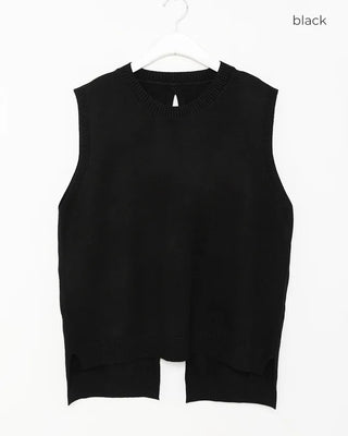 Back button detail knit vest