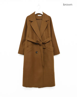 Double-breasted long coat