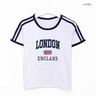 LONDON logo color-block striped T-shirt