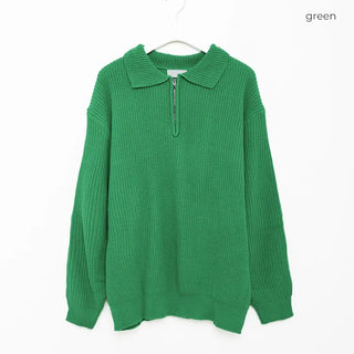 (Unisex) Color Half-Zip Knit