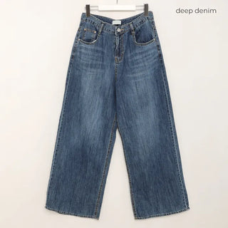 Wide denim pants