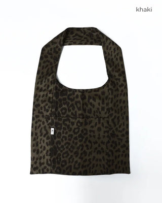 Leopard print one-pocket one-shoulder tote bag