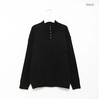 Henley neck simple knit