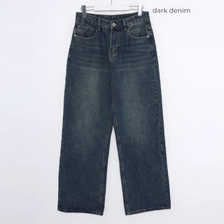 Unisex Washed Wide Denim Pants