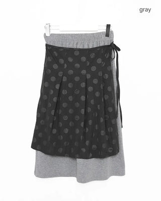 Dot Wrap Point Midi Skirt
