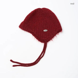 Knitted strap earmuff beanie