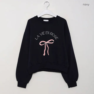 Ribbon print sweatshirt