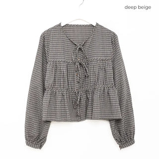 Ribbon check blouse