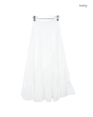 Lace tiered long skirt