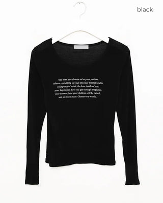Lettering Long-Sleeve T-Shirt