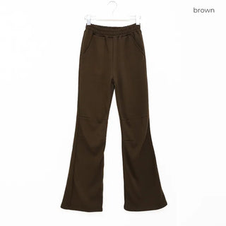 Elastic waist bootcut pants