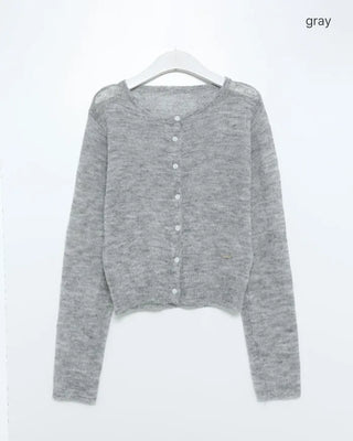 Round Button Knit Cardigan