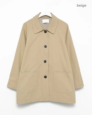 Square pocket single half trench coat