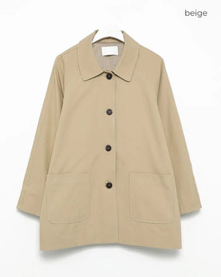 Square pocket single half trench coat