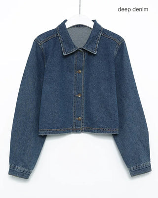 Cropped denim shirt jacket