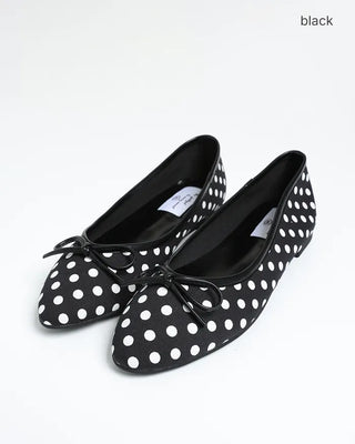 Polka dot almond toe pumps