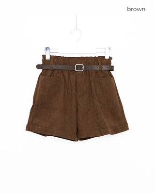Belted Corduroy Shorts