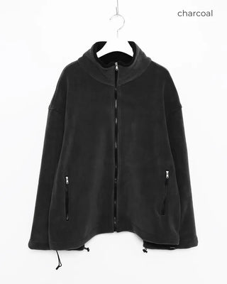 High-neck fleece jumper