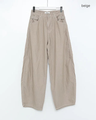 Belted summer wide-leg pants