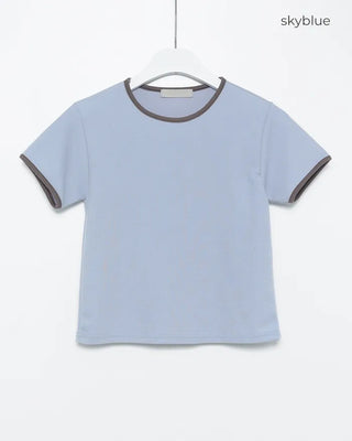 Cropped Ringer Half T-shirt
