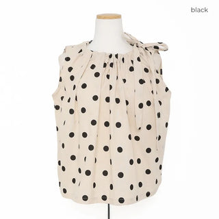 Polka Dot Ribbon Blouse