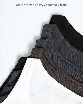 U-neck slim-fit ribbed tank top