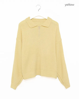 Loose-fit half-zip knit