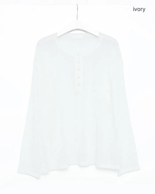 Henley neck sheer knit