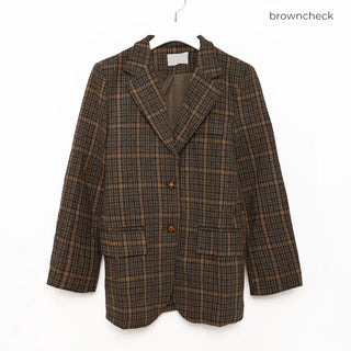 Checked wool herringbone jacket