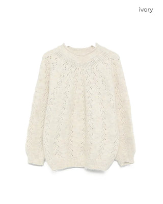 Simple round neck point knit